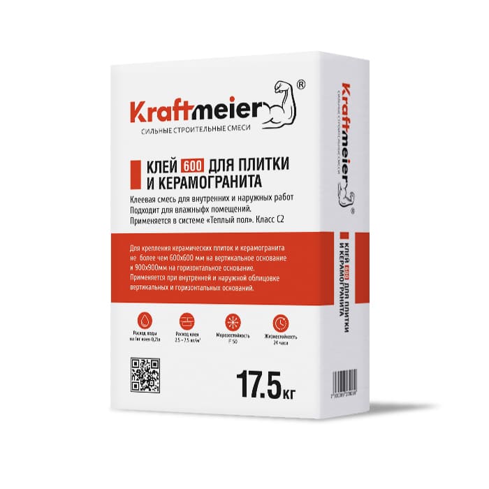 Клей для плитки и керамогранита Kraftmeier 600