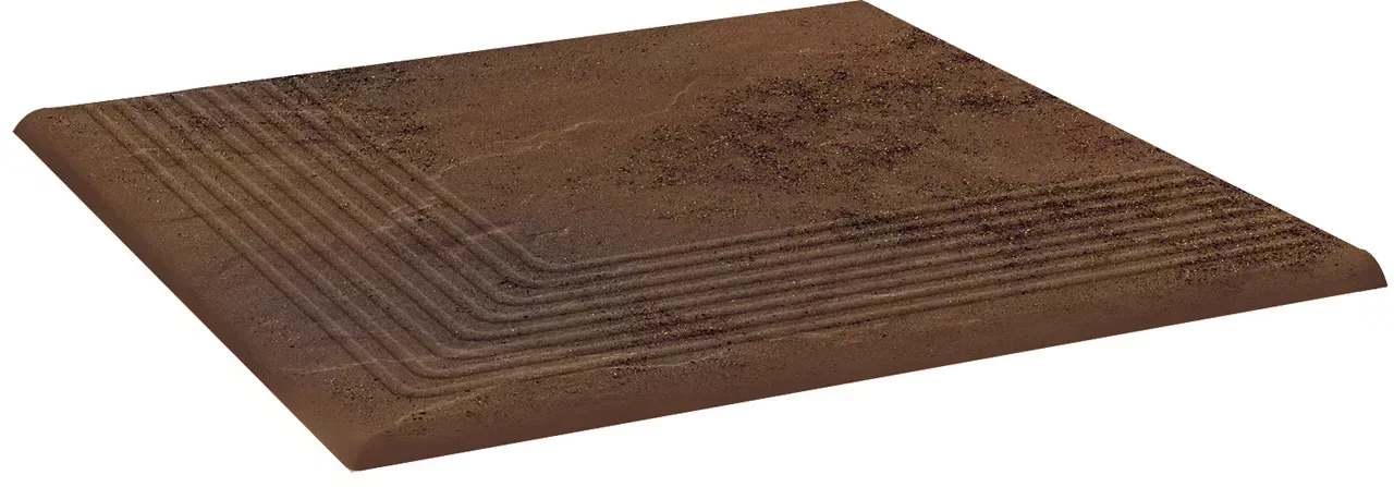 Угловая ступень для крыльца с насечкой Paradyz Semir Beige 300х300х8.5 мм