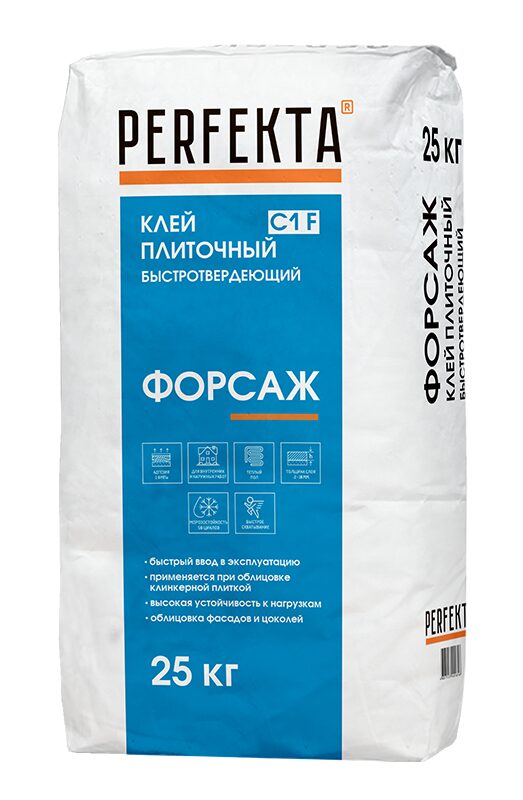 Клей плиточный быстротвердеющий Форсаж C1 F, 25 кг