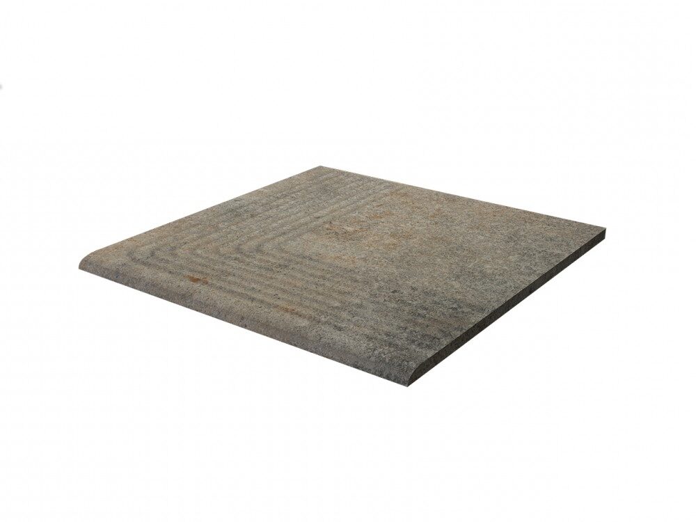 Ступень угловая для крыльца с насечкой Paradyz Viano Grys 300х300х8.5 мм