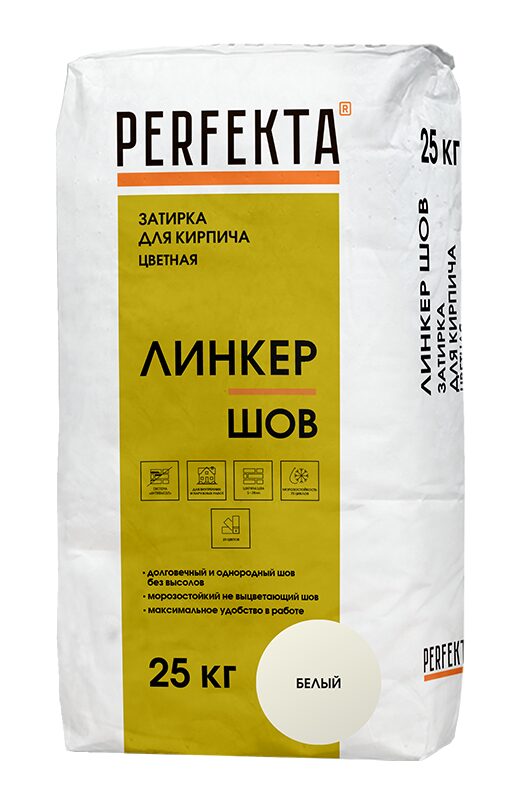 Затирка цветная Линкер Шов белый, 25 кг