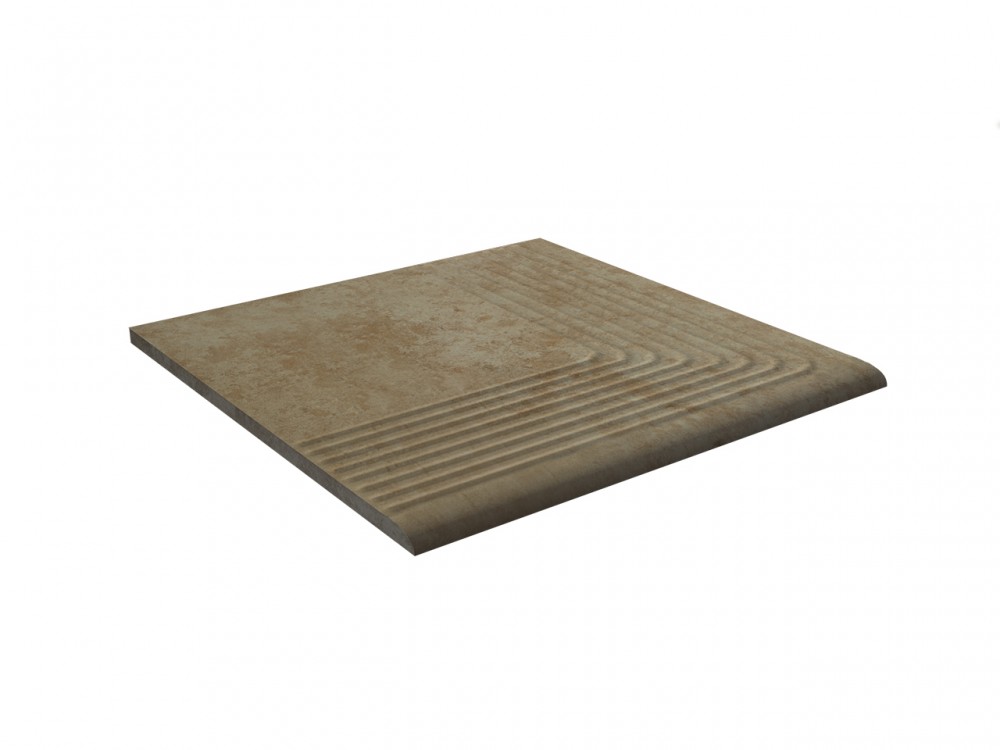 Ступень угловая для крыльца с насечкой Paradyz Ilario Beige 300х300х8.5 мм