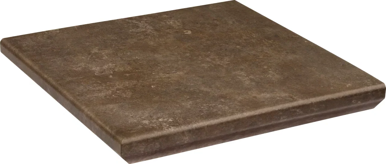 Ступень угловая для крыльца с капиносом Paradyz Ilario Brown 330х330х11 мм