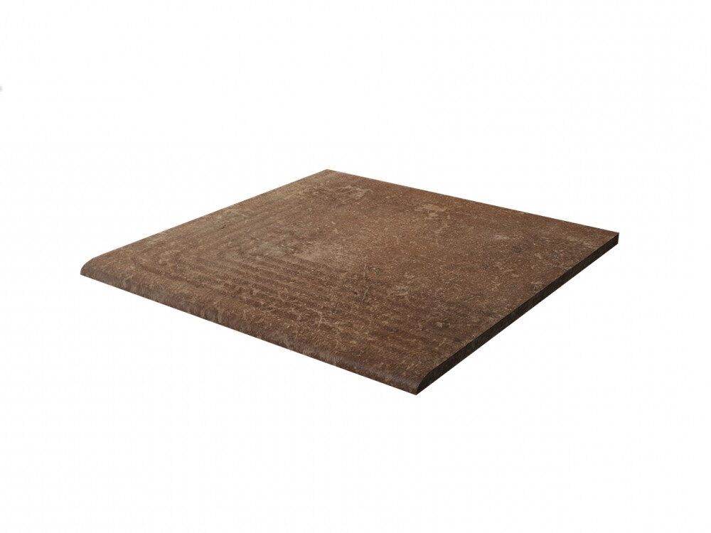 Ступень угловая для крыльца с насечкой Paradyz Scandiano Rossa 300х300х8.5 мм