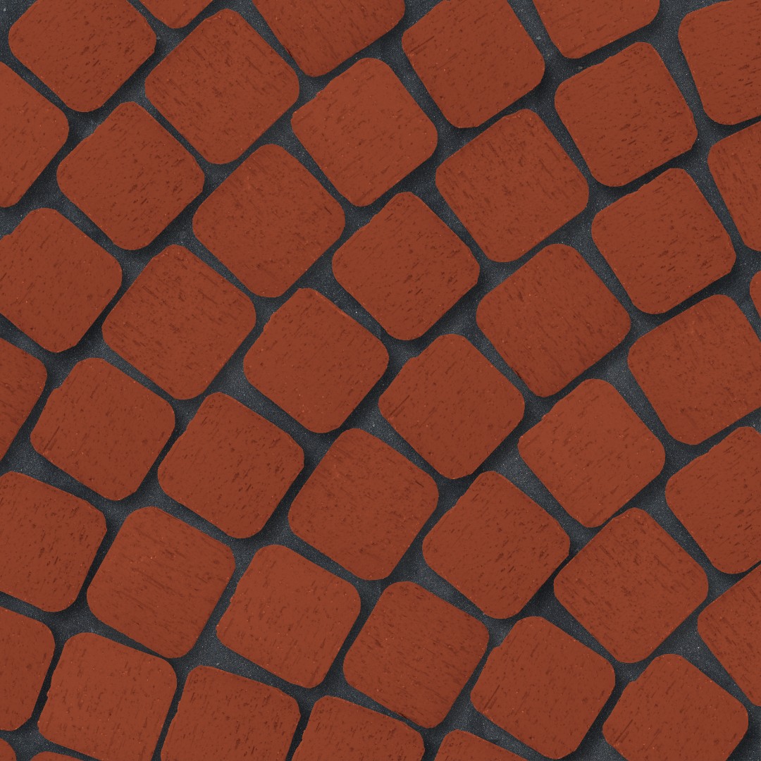 Брусчатка красная "Лондон" квадро R (под распил)*