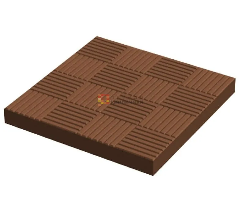 Вибролитая тротуарная плитка "Паркет" коричневый