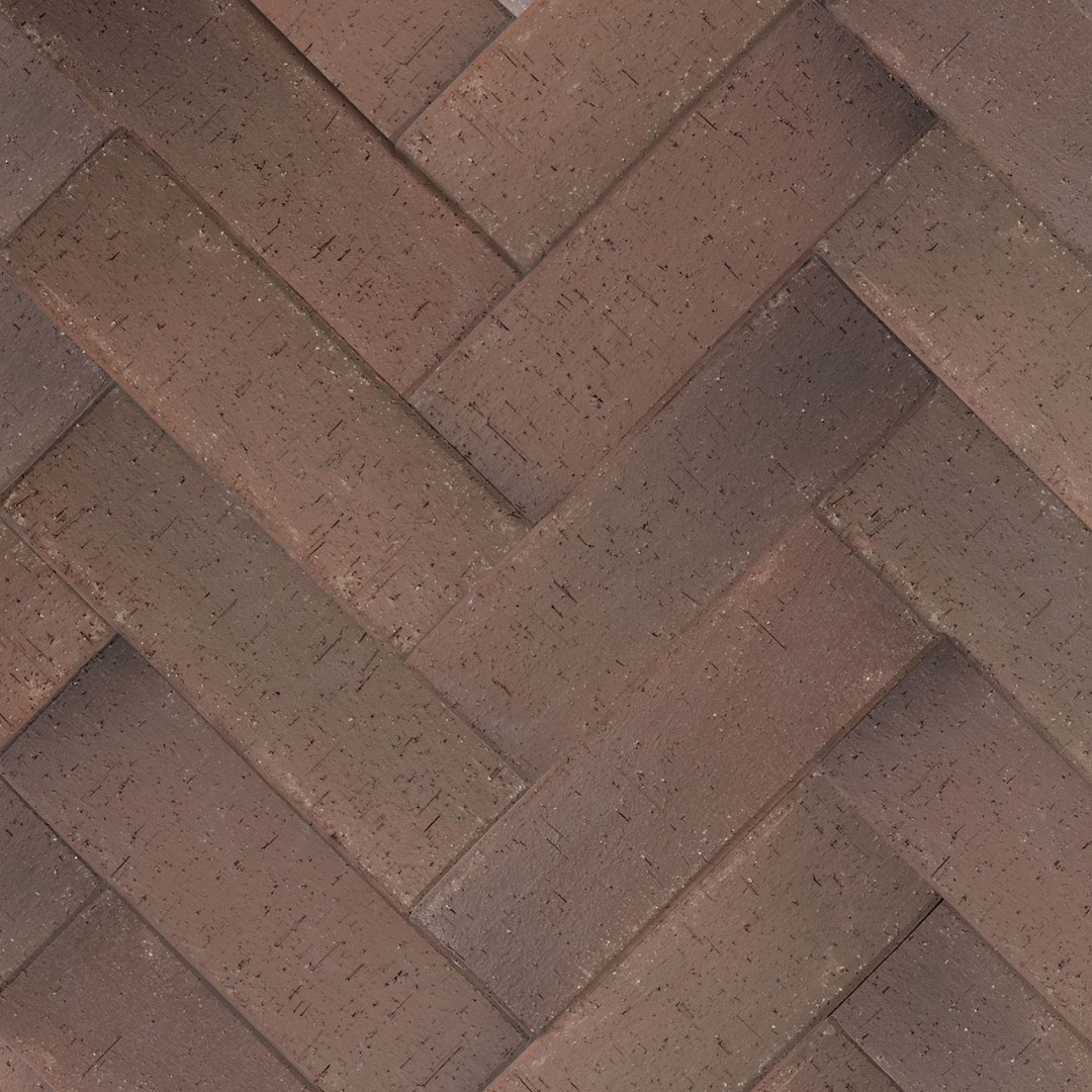 Брусчатка тёмно-красная флэш "Глазго" лонг