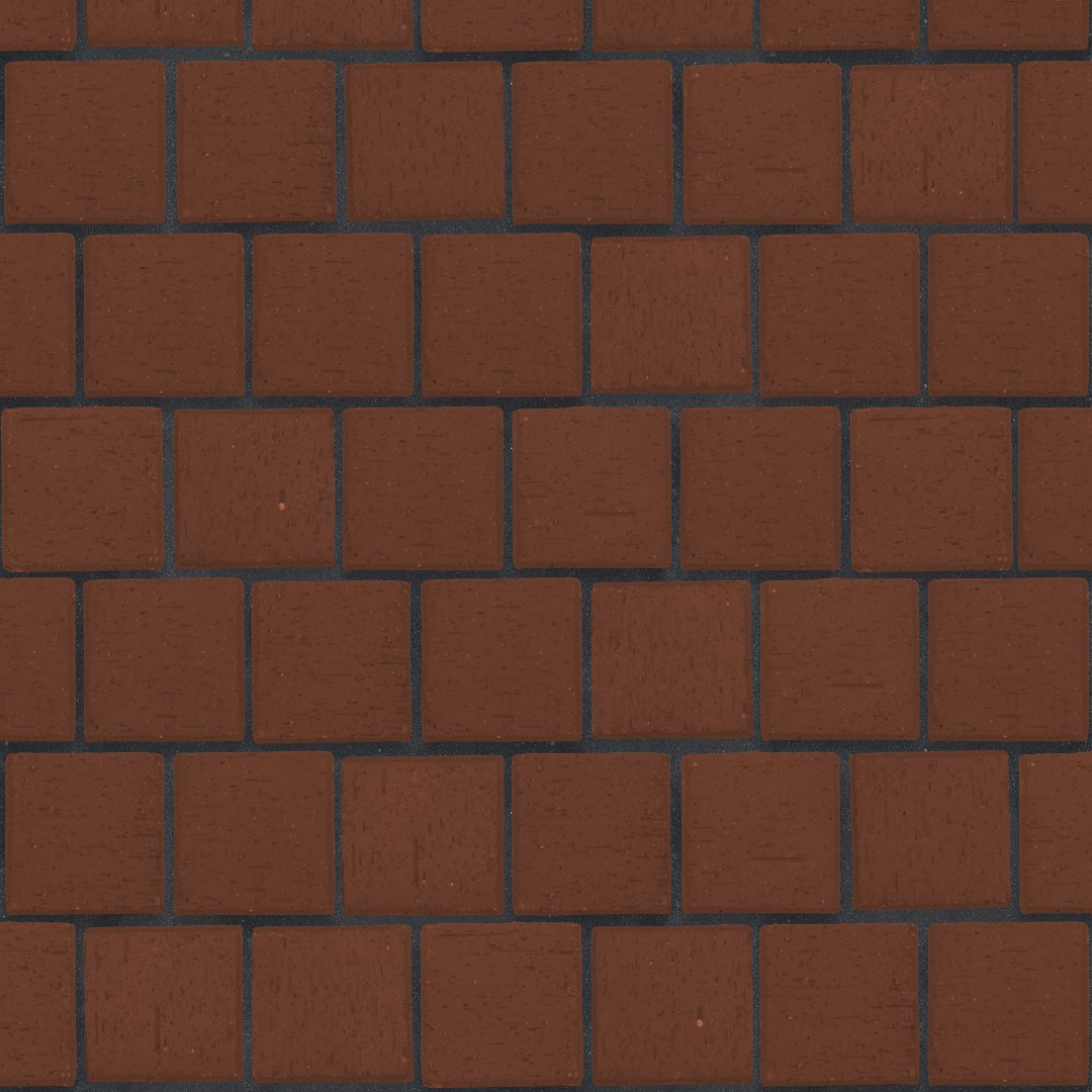 Брусчатка темно-красная "Эдинбург" квадро (под распил)*