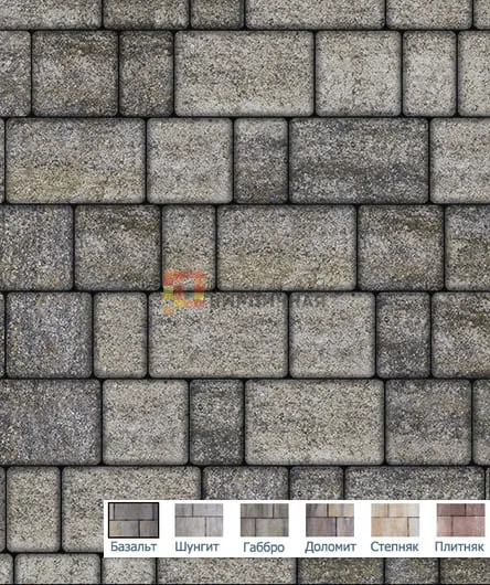 Тротуарная плитка "СТАРЫЙ ГОРОД" - Б.1.Фсм.8 Искусственный камень Габбро